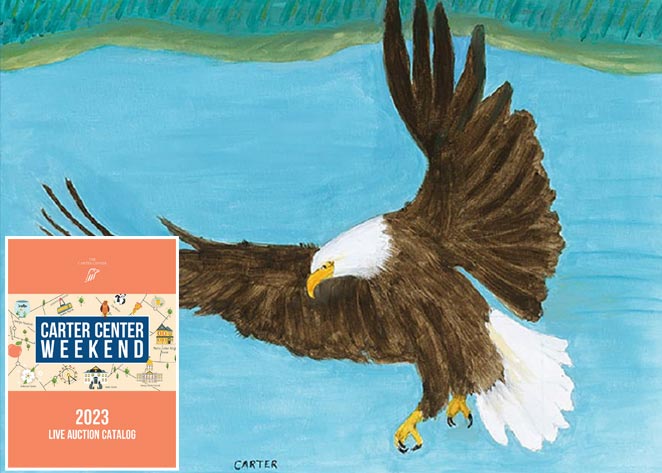 Painting of a bald eagle by President Carter.