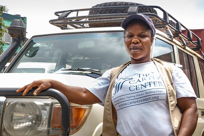 Rosetta “Potential” Quoime is the first female driver for the Carter Center’s Access to Justice Project in Liberia, and one of Liberia’s few female professional drivers, period.