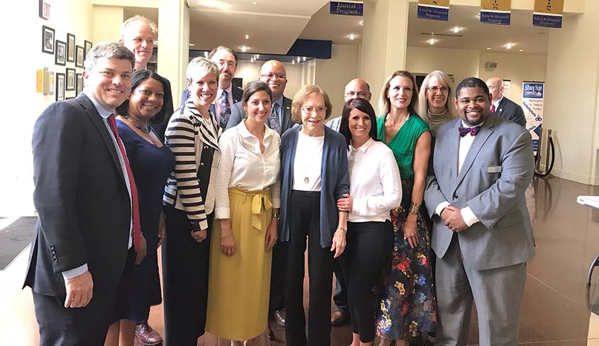 Group photo with Rosalyn Carter with speakers and organizers.