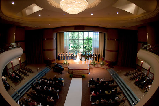 a wedding held in the Cecil B. Day chapel