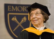 Beverly Benson Long receives the honorary Doctor of Science degree during Emory University's 162nd commencement ceremony.