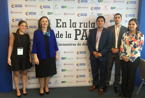 The Americas Program staff worked quickly to put together the meeting in Cartagena. Pictured are (left to right): Ana Caridad, Jennie Lincoln, Carlos Lemos, Daniel LeMaitre, and María Alejandra Alvarez.