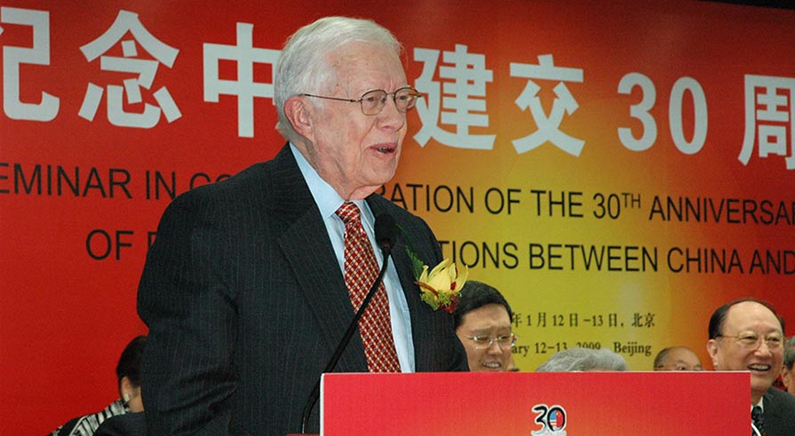 President Carter is welcomed back to Beijing in 2009 for the 30th anniversary of his 1979 move to open full diplomatic relations with the People’s Republic of China. (Photo: The Carter Center/H. Saul)
