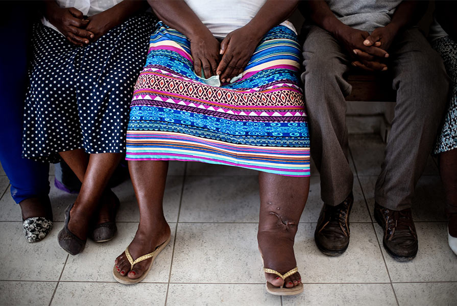 Patients in Haiti with lymphatic filariasis.
