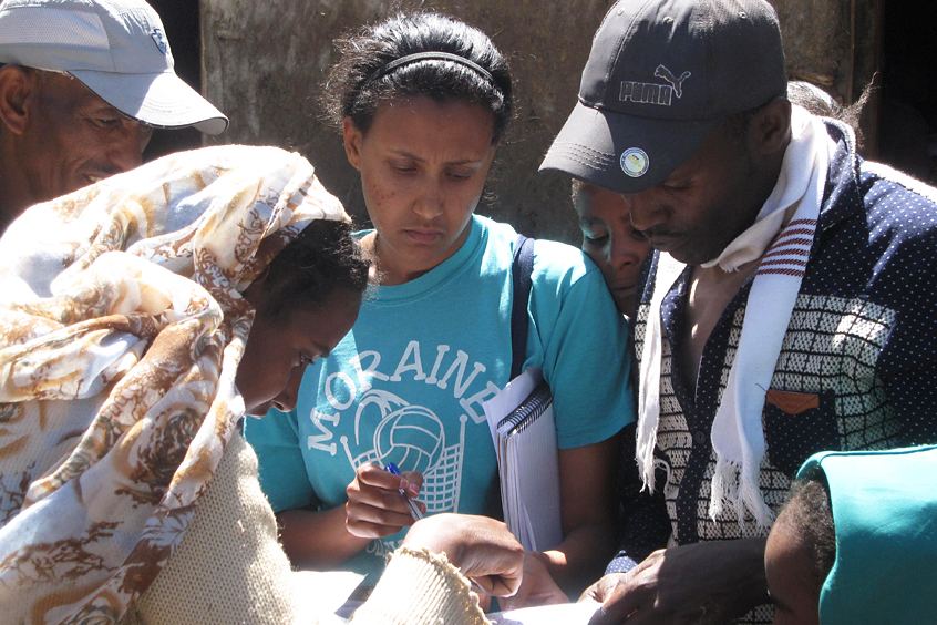 Tigist Astale assists field teams during trachoma impact surveys in Ethiopia’s Amhara region.