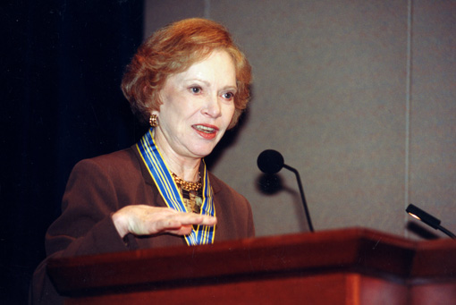 Former First Lady Rosalynn Carter opens the annual Symposium on Mental Health Policy.
