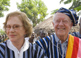 Jimmy Carter wears traditional Ghanaian attire, a gift from the chief of Tingoli village in northern Ghana.