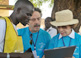 Rosalynn Carter observes at a Southern Sudanese polling station in January 2011.