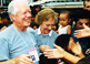 Children greet former U.S. President Jimmy Carter and former First Lady Rosalynn Carter during the Carter Center's observation of Indonesian elections.