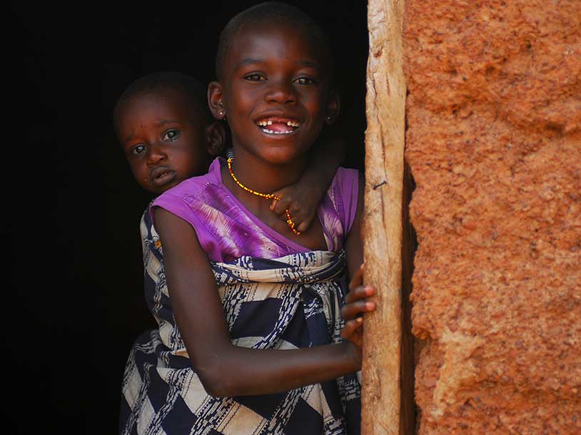 Little girls in Ghana are free from trachoma.