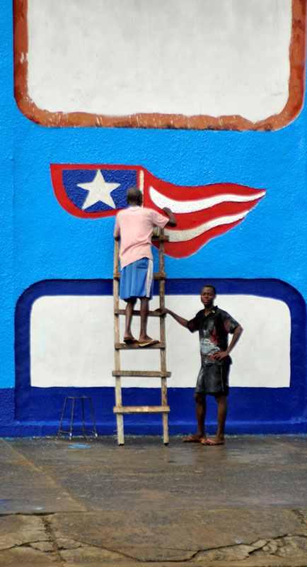 liberia flag painting