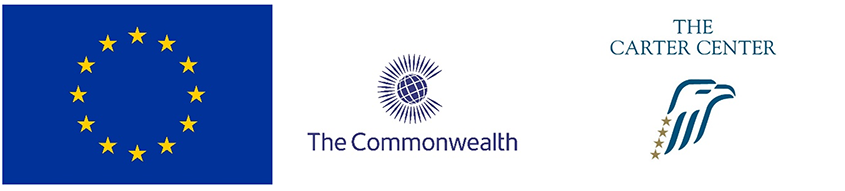 Logos: European Union, The Commonwealth, The Carter Center