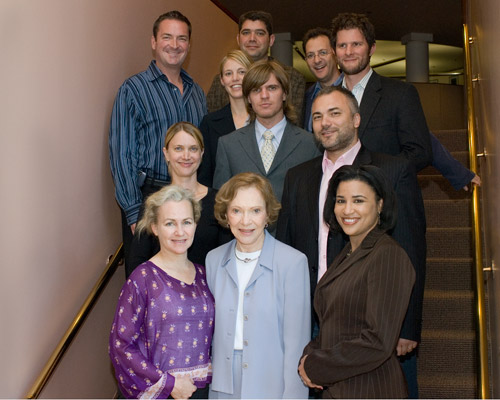 Rosalynn Carter and the 2007-2008 mental health journalism fellows